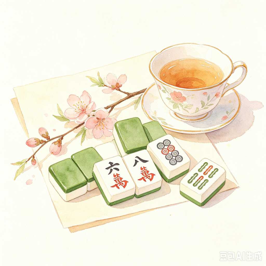 bamboo wood mahjong set